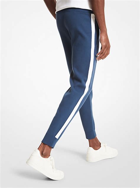 Striped Viscose Blend Track Pants 